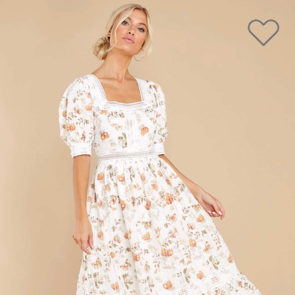 Making A Memory White Floral Print Maxi Dress